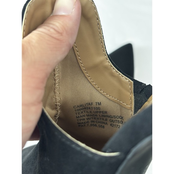 WILD PAIR Womens Black‎ Extended Carlita Slip On Heeled Mules Shoes 7m - Picture 6 of 10